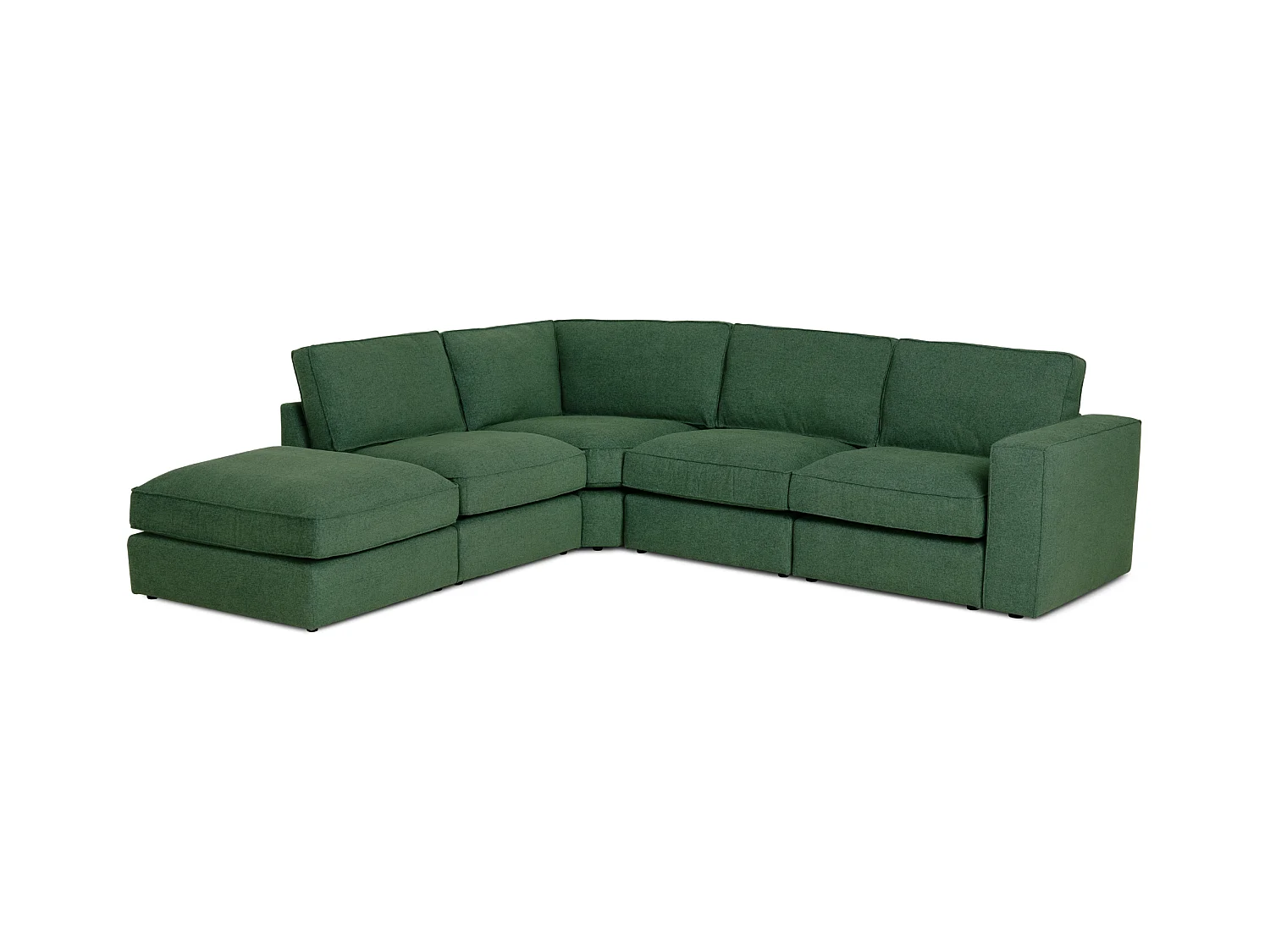 BUDWING Canapé Modulaire Taylor Vert - 7 Places - 265x247x80 cm