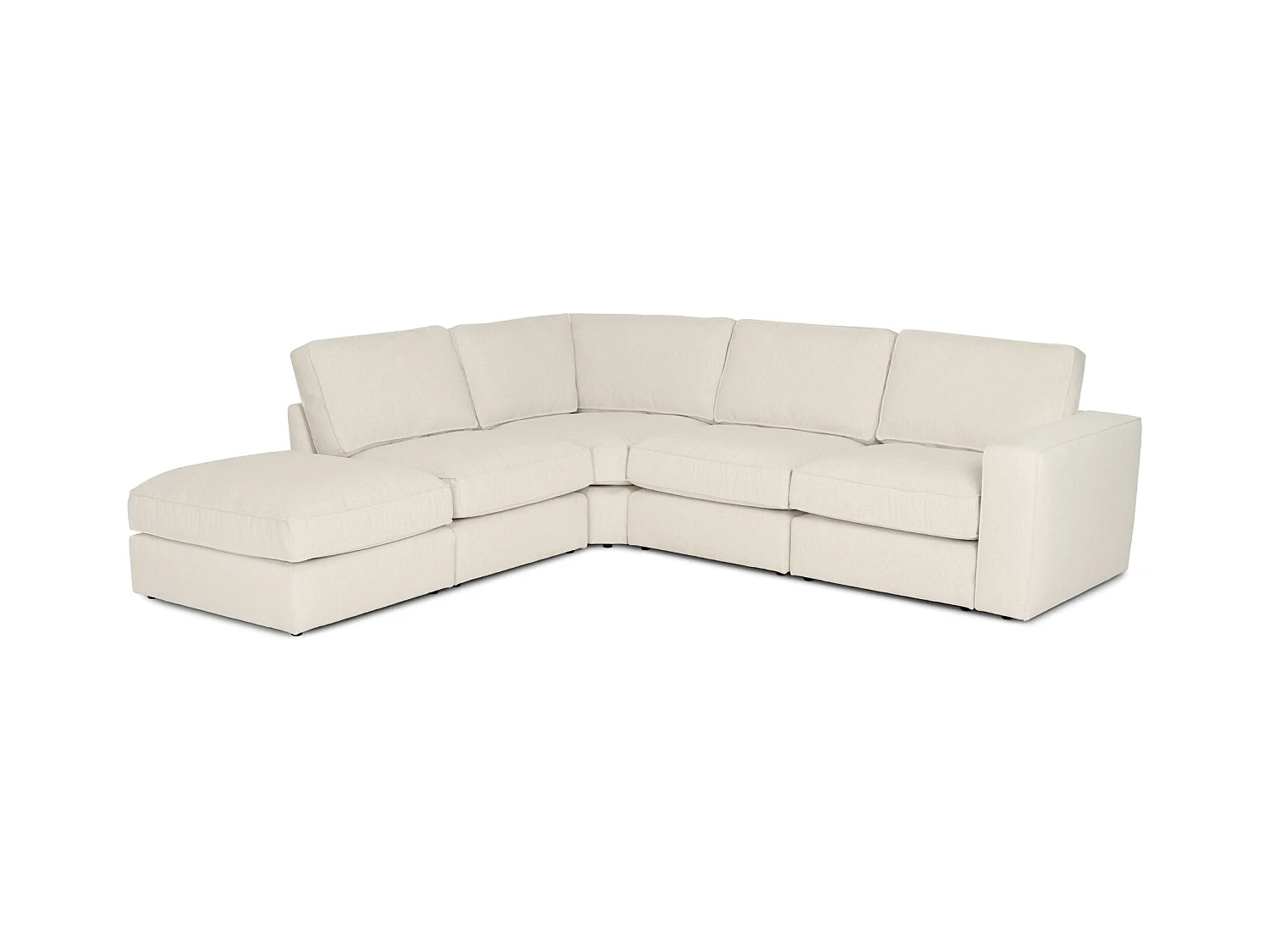 BUDWING Canapé Modulaire Taylor Beige - 7 Places - 265x247x80 cm