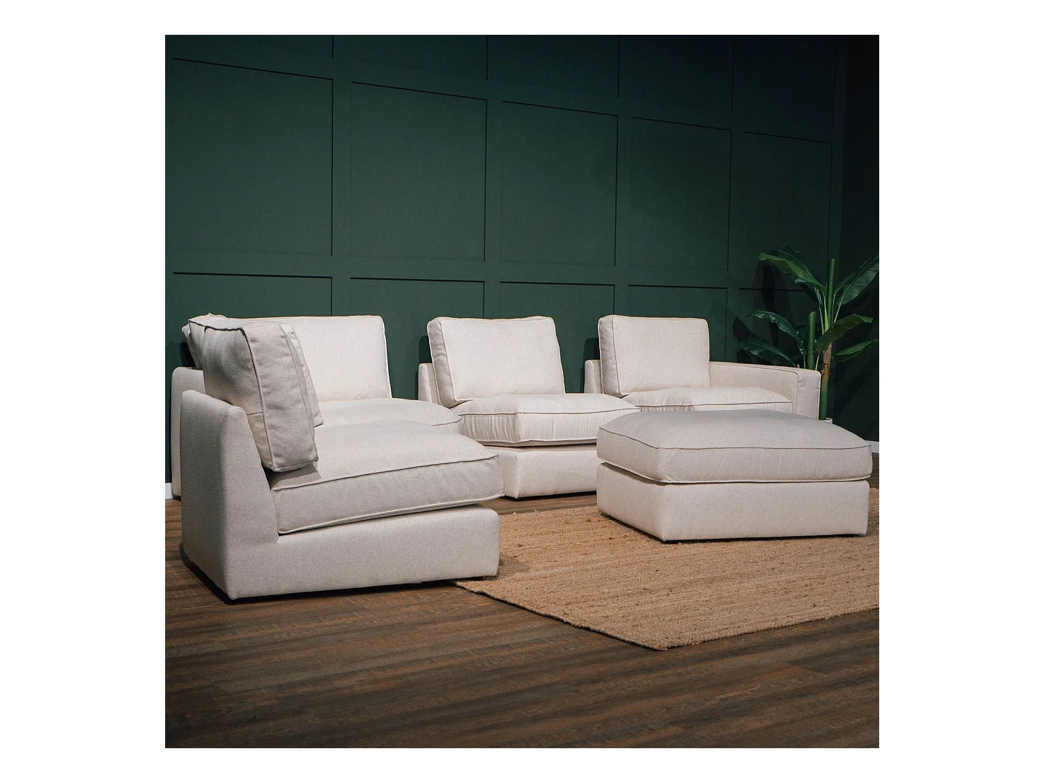 BUDWING Canapé Modulaire Taylor Beige - 7 Places - 265x247x80 cm