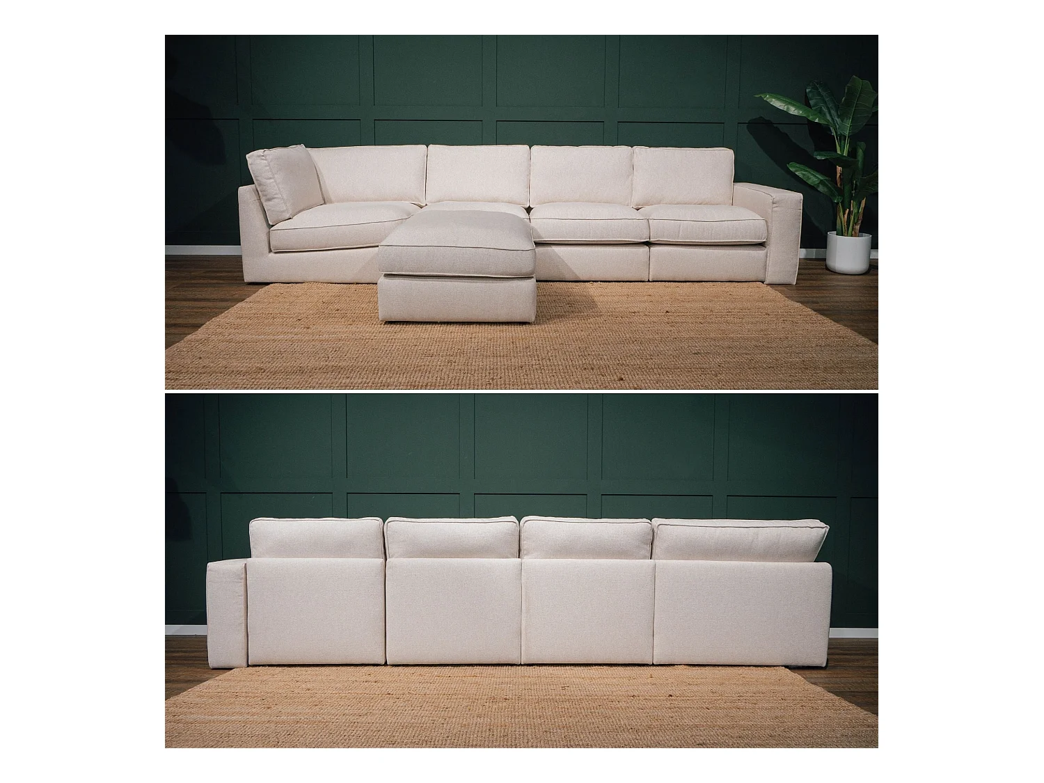 BUDWING Canapé Modulaire Taylor Beige - 7 Places - 265x247x80 cm