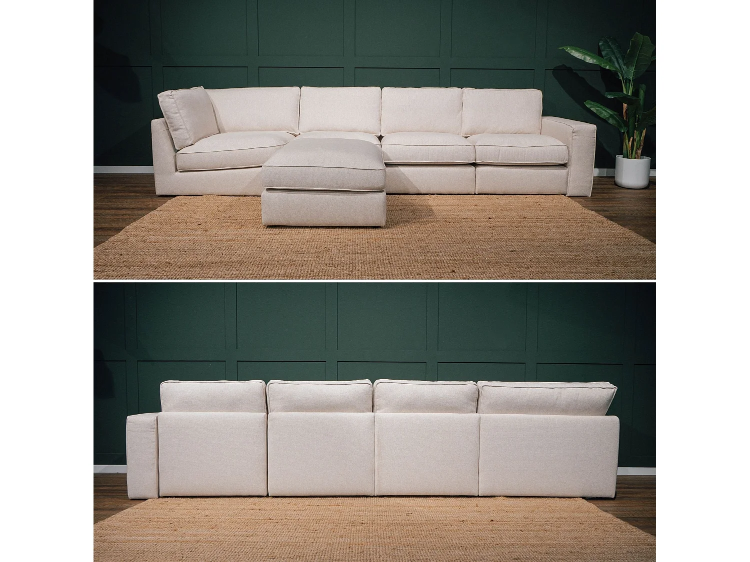 BUDWING Canapé Modulaire Taylor Beige - 7 Places - 265x247x80 cm