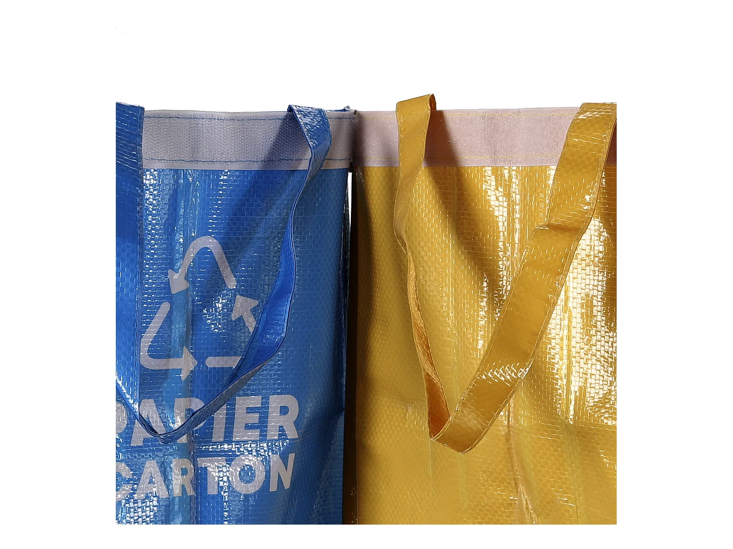 Lot de 3 sacs de tris - Bleu, jaune et vert