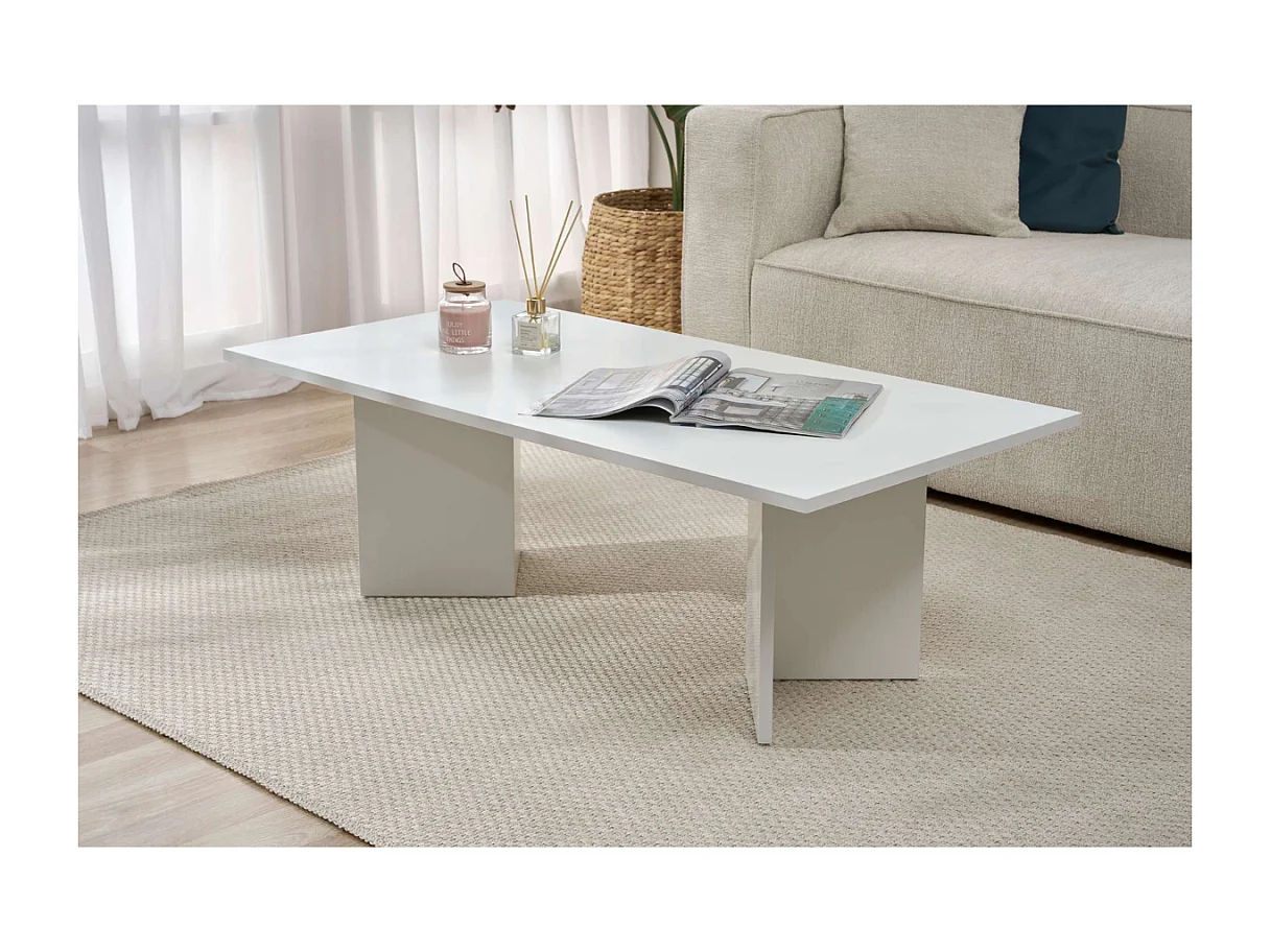 Table basse avec plateau rectangulaire L120 cm - SABIN