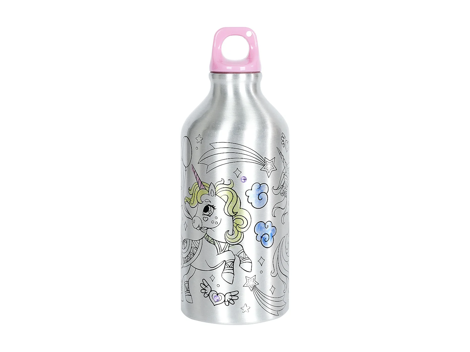 Bouteille De Transport A Colorier Licorne 55cl Argent