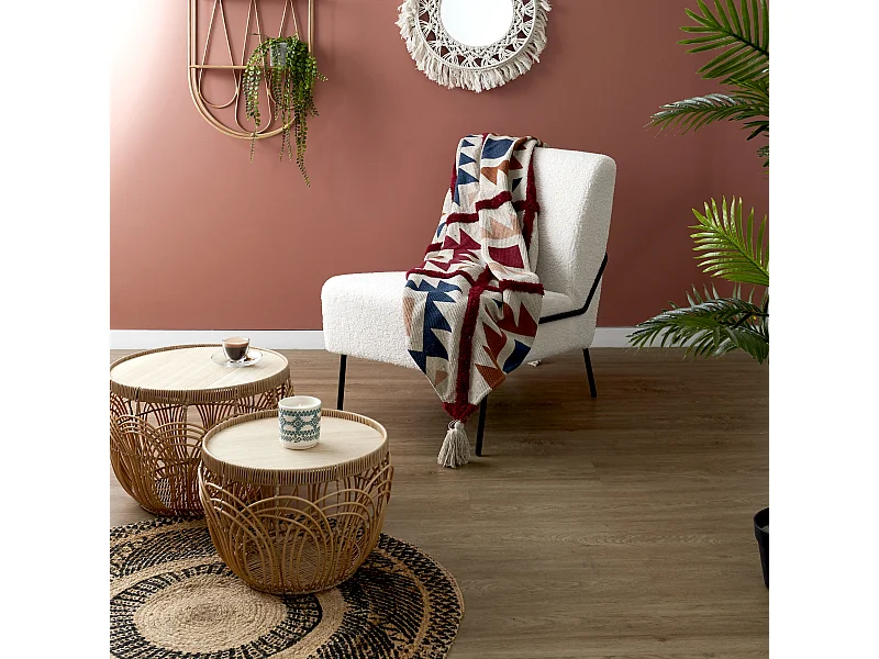 Plaid Tufte A Motifs 150x200cm Multicolore