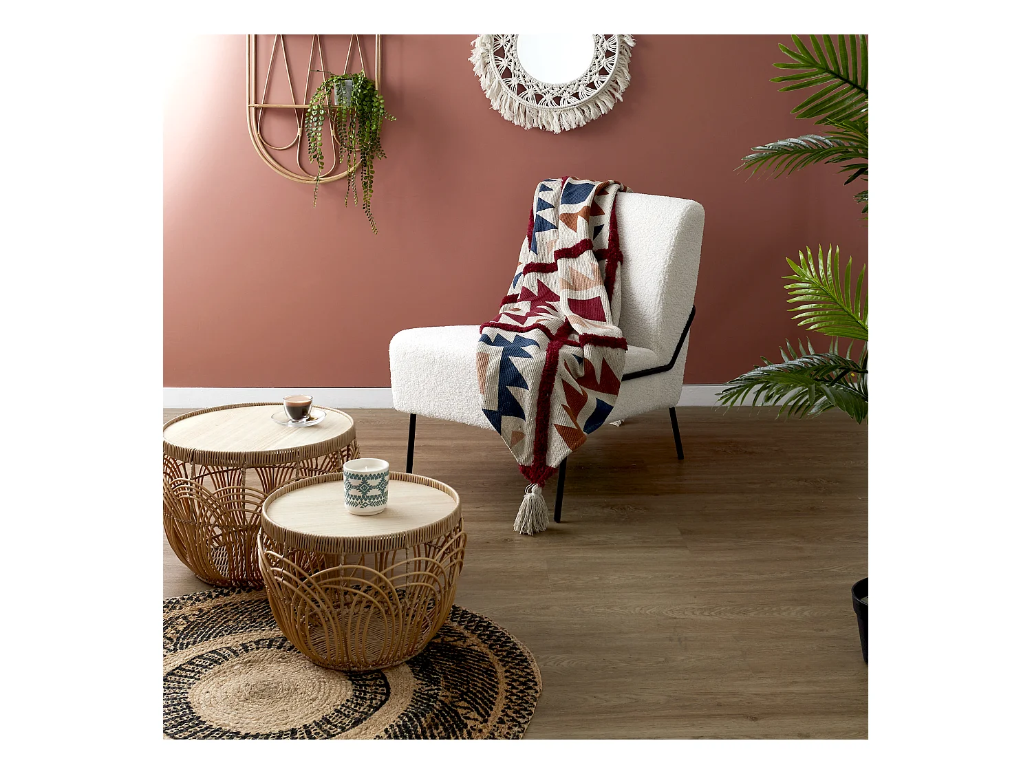 Plaid Tufte A Motifs 150x200cm Multicolore