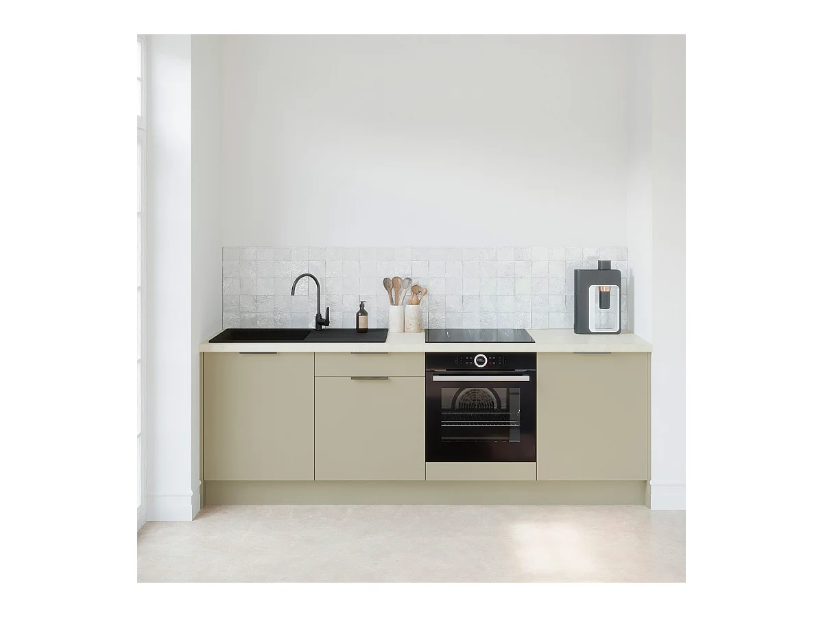 Meubles bas de cuisine - L. 245 cm - vert sauge - Luzia