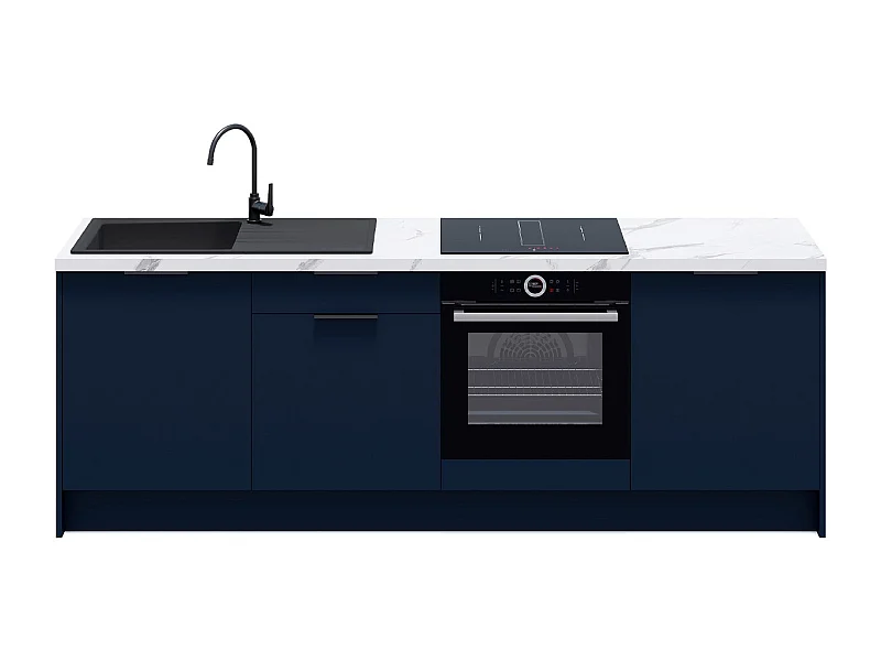 Meubles bas de cuisine - L. 245 cm - bleu marine - Luzia