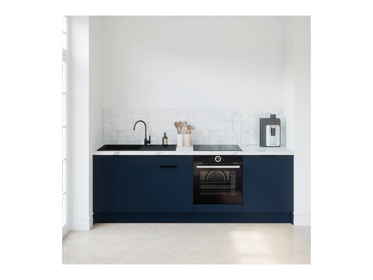 Meubles bas de cuisine - L. 245 cm - bleu marine - Luzia