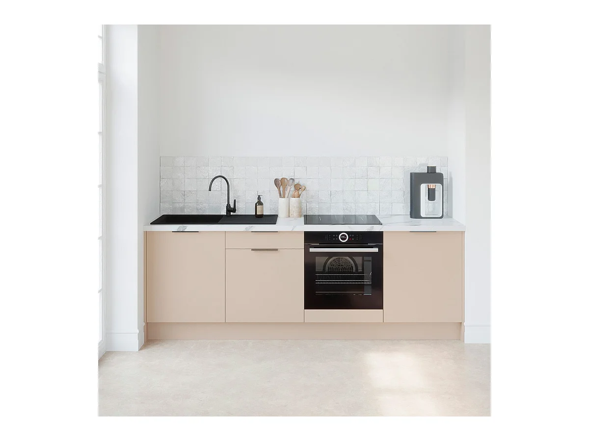 Meubles bas de cuisine - L. 245 cm - beige cachemire - Luzia