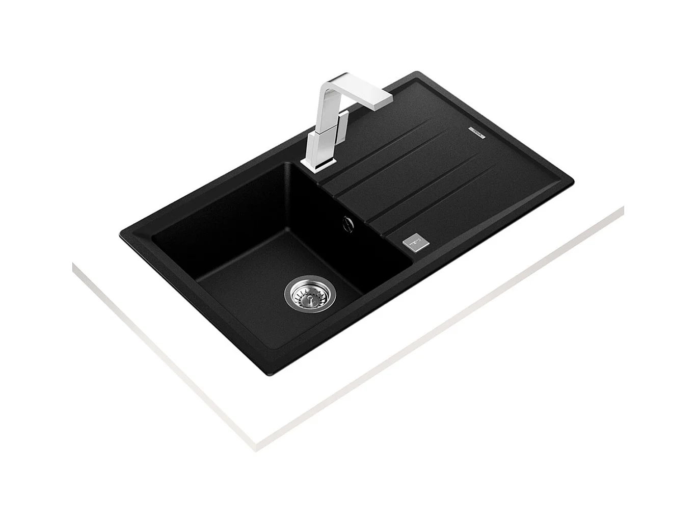 Meubles bas de cuisine - L. 245 cm - chêne clair cannelé - Sierra Mix