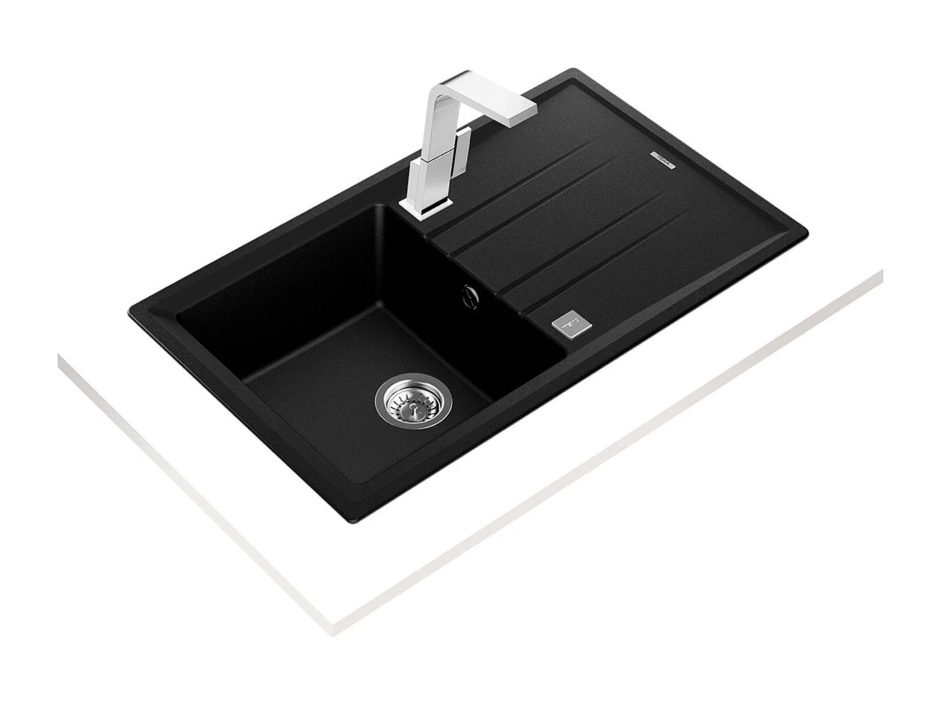 Meubles bas de cuisine - L. 245 cm - chêne clair cannelé - Sierra Mix