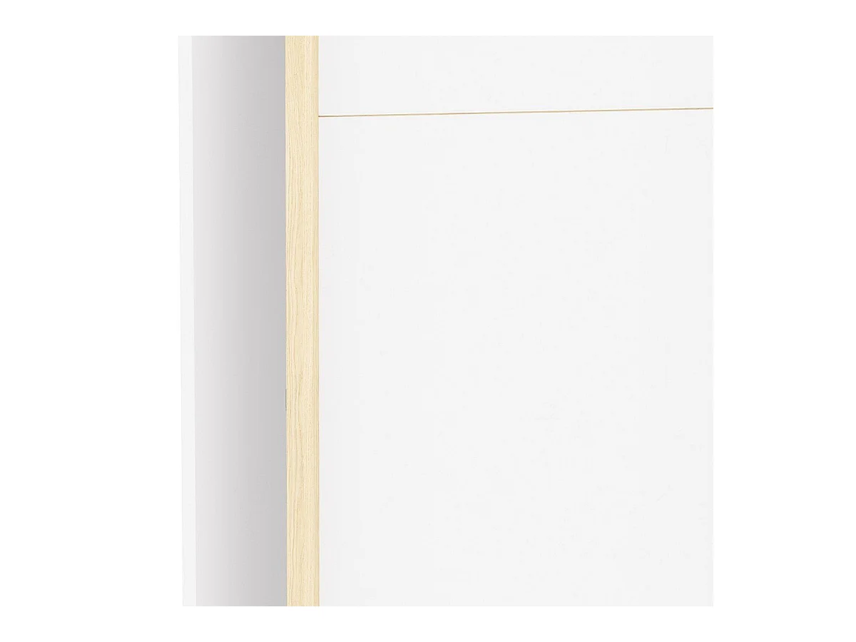 Kast met 2 schuifdeuren in wit en eikenfineer, L140,1 cm - HEVA