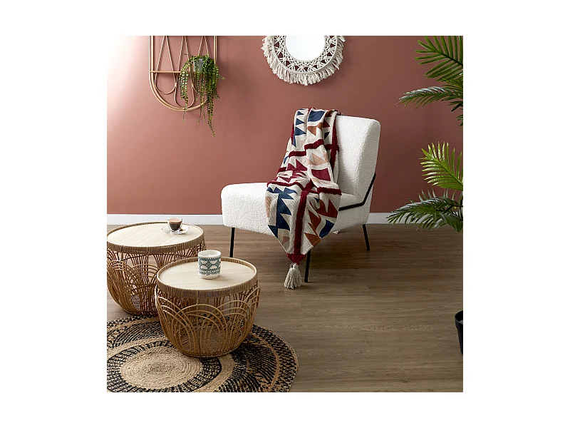 Plaid Tufte A Motifs 120x150cm Multicolore