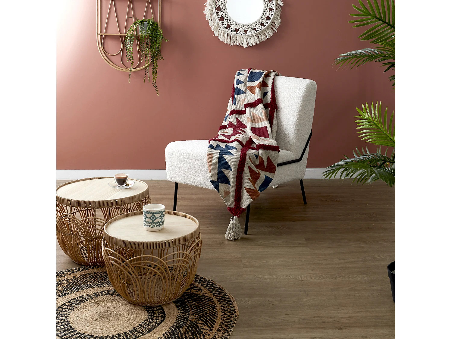 Plaid Tufte A Motifs 120x150cm Multicolore