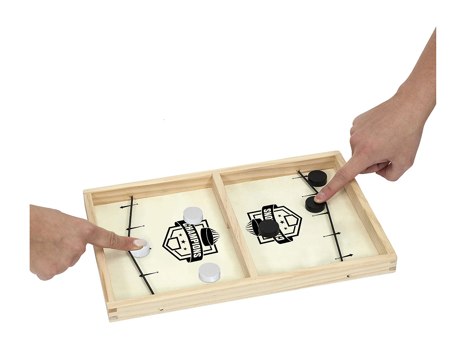 Jeu De Palets En Bois Marron, Noir, Blanc