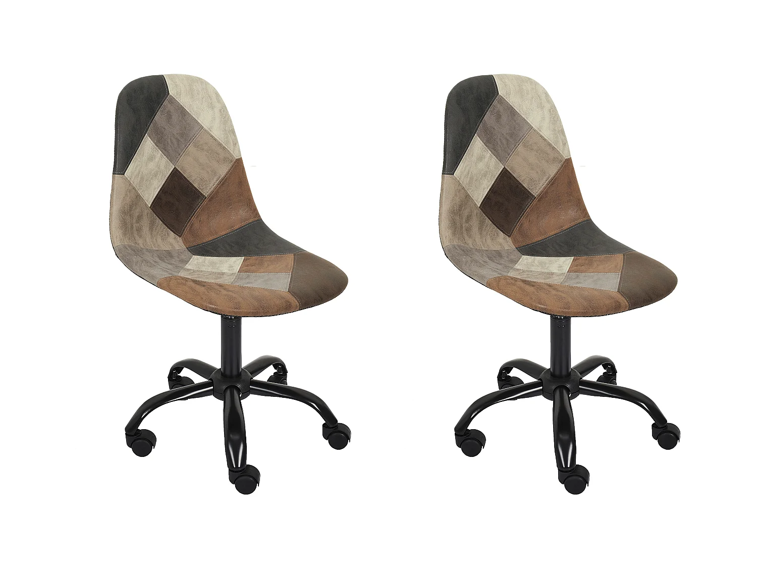 Chaise de Bureau "Patchwork" 78cm Marron & Noir