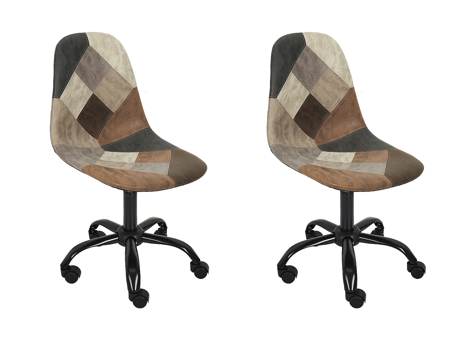 Chaise de Bureau "Patchwork" 78cm Marron & Noir