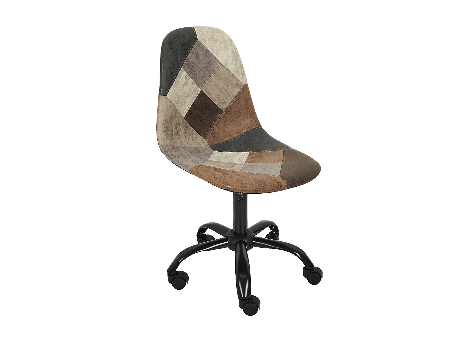 Chaise de Bureau "Patchwork" 78cm Marron & Noir