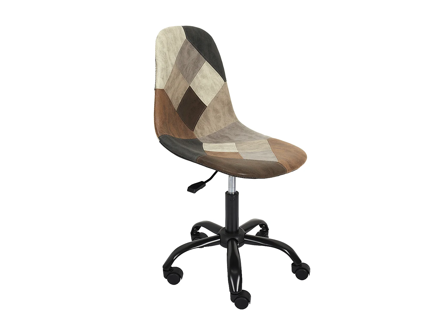 Chaise de Bureau "Patchwork" 78cm Marron & Noir