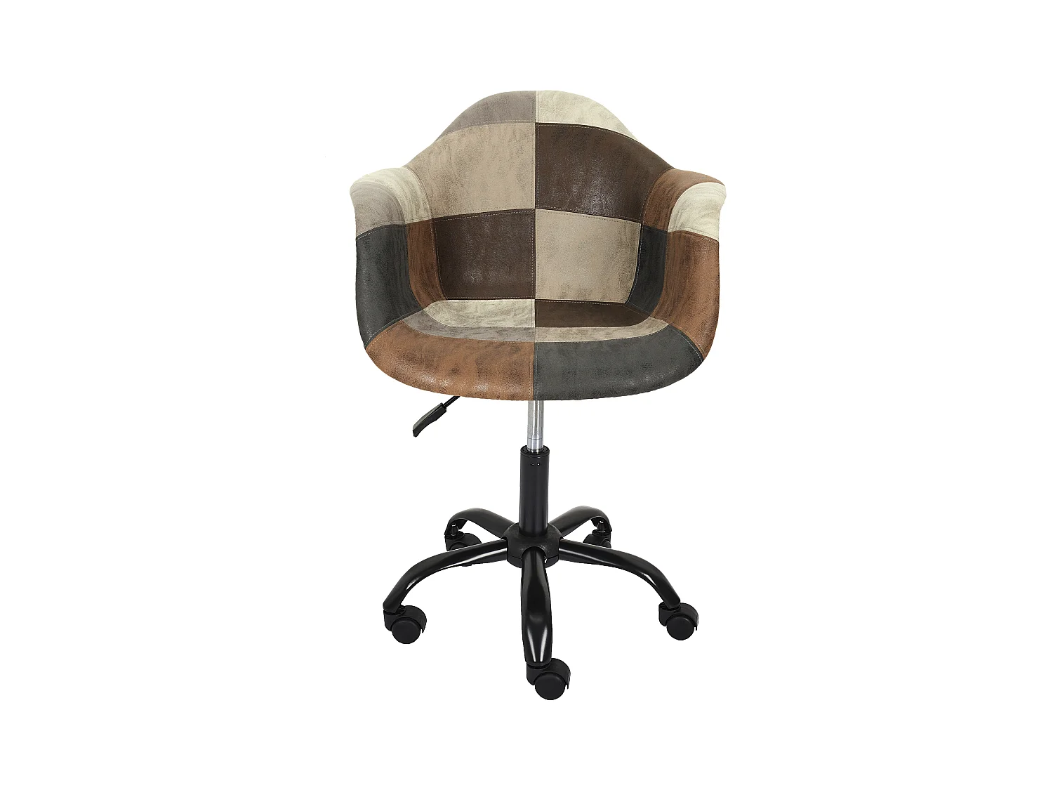 Fauteuil de Bureau "Patchwork" 74cm Marron & Noir