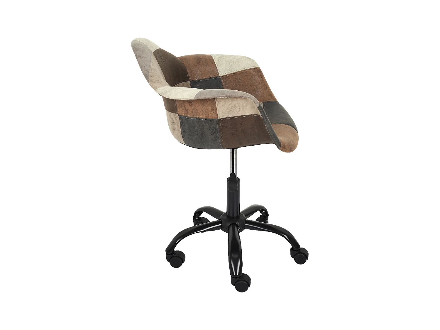 Fauteuil de Bureau "Patchwork" 74cm Marron & Noir