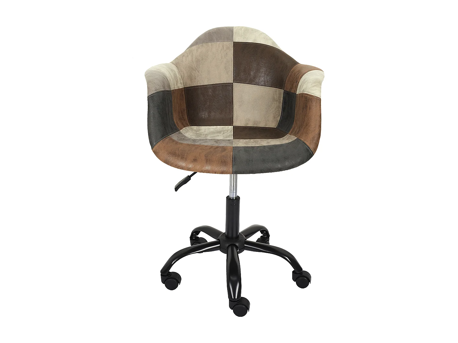 Fauteuil de Bureau "Patchwork" 74cm Marron & Noir