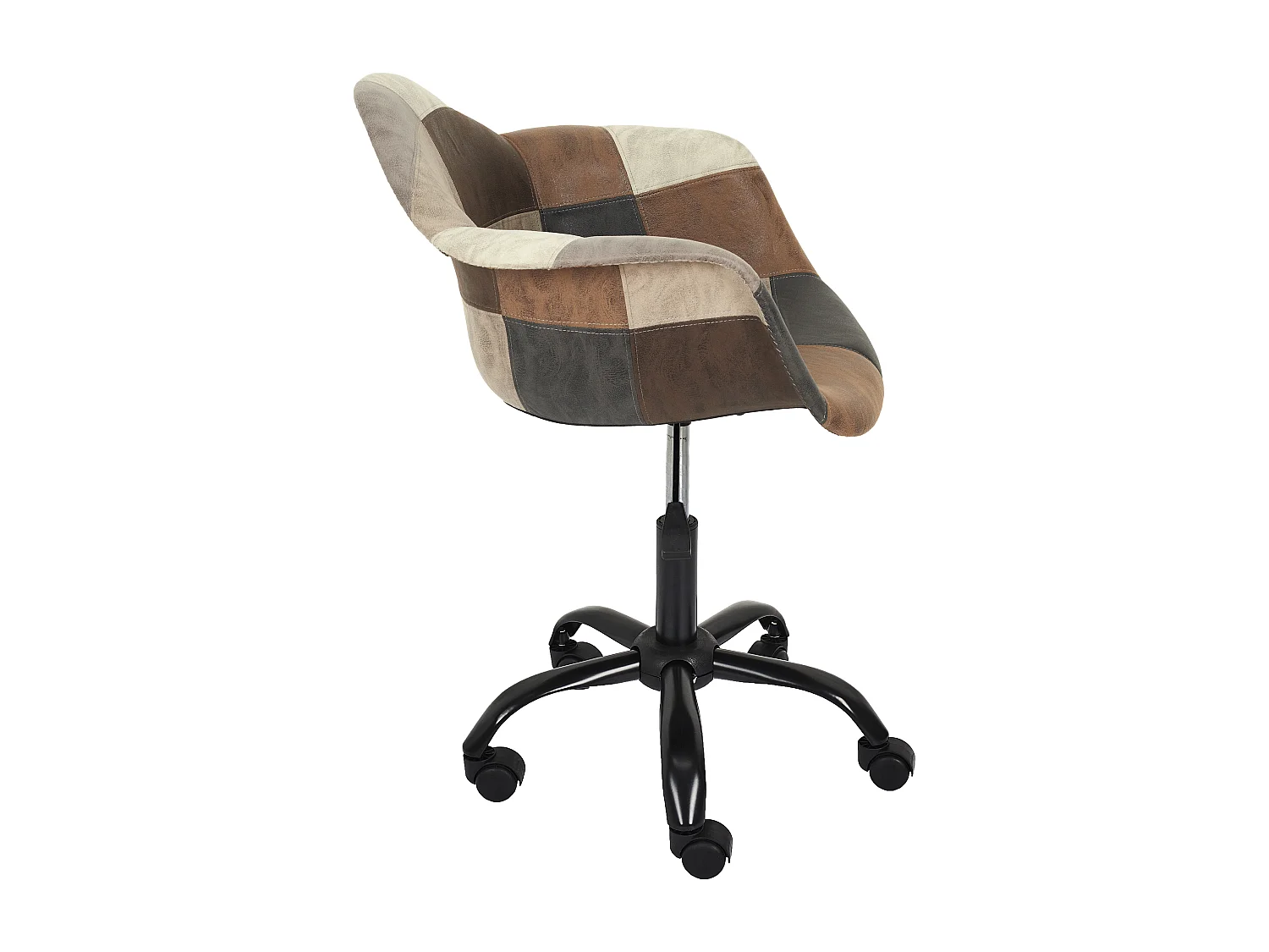 Fauteuil de Bureau "Patchwork" 74cm Marron & Noir