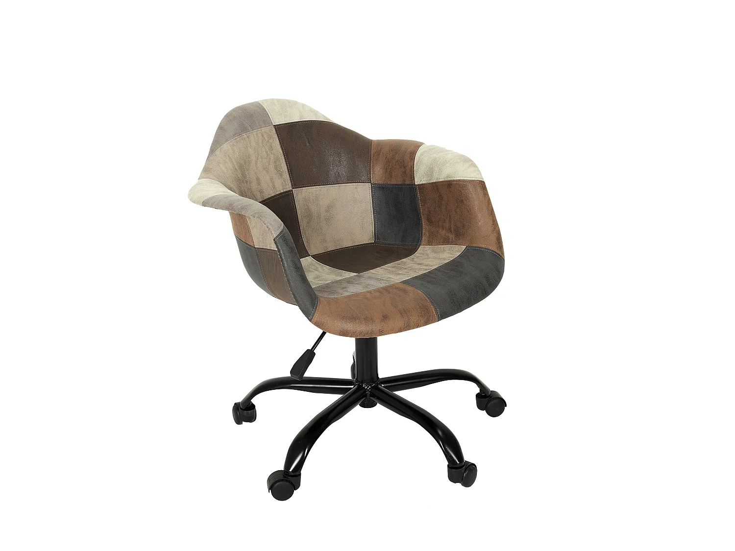 Fauteuil de Bureau "Patchwork" 74cm Marron & Noir