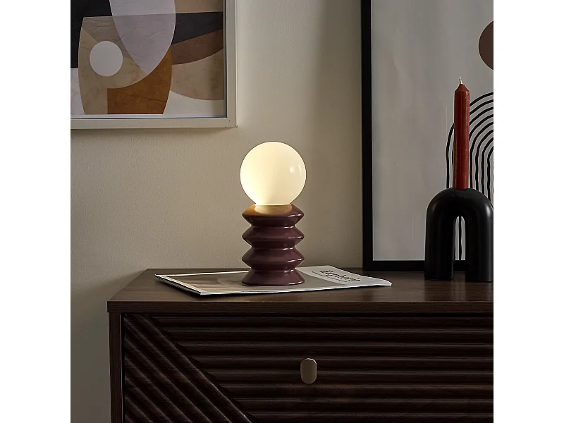 Lampe Ceramique Terracota A Piles Rouge