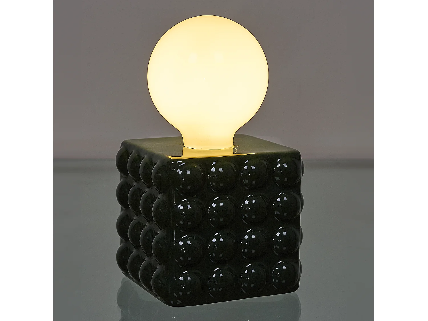 Lampe Ceramique Vert Foret A Piles Vert