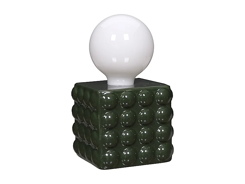 Lampe Ceramique Vert Foret A Piles Vert