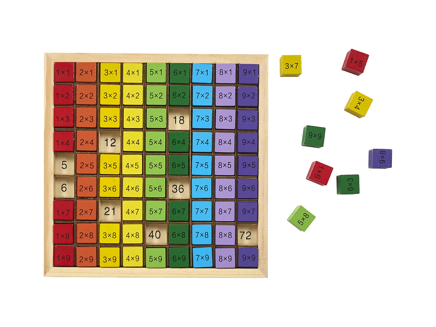 Jeu Je Comprends Les Multiplications Marron, Bleu, Jaune, Rouge, Vert