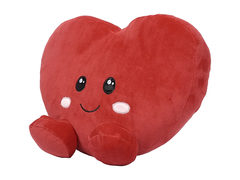 Peluche Cœur 14cm Rose, Rouge