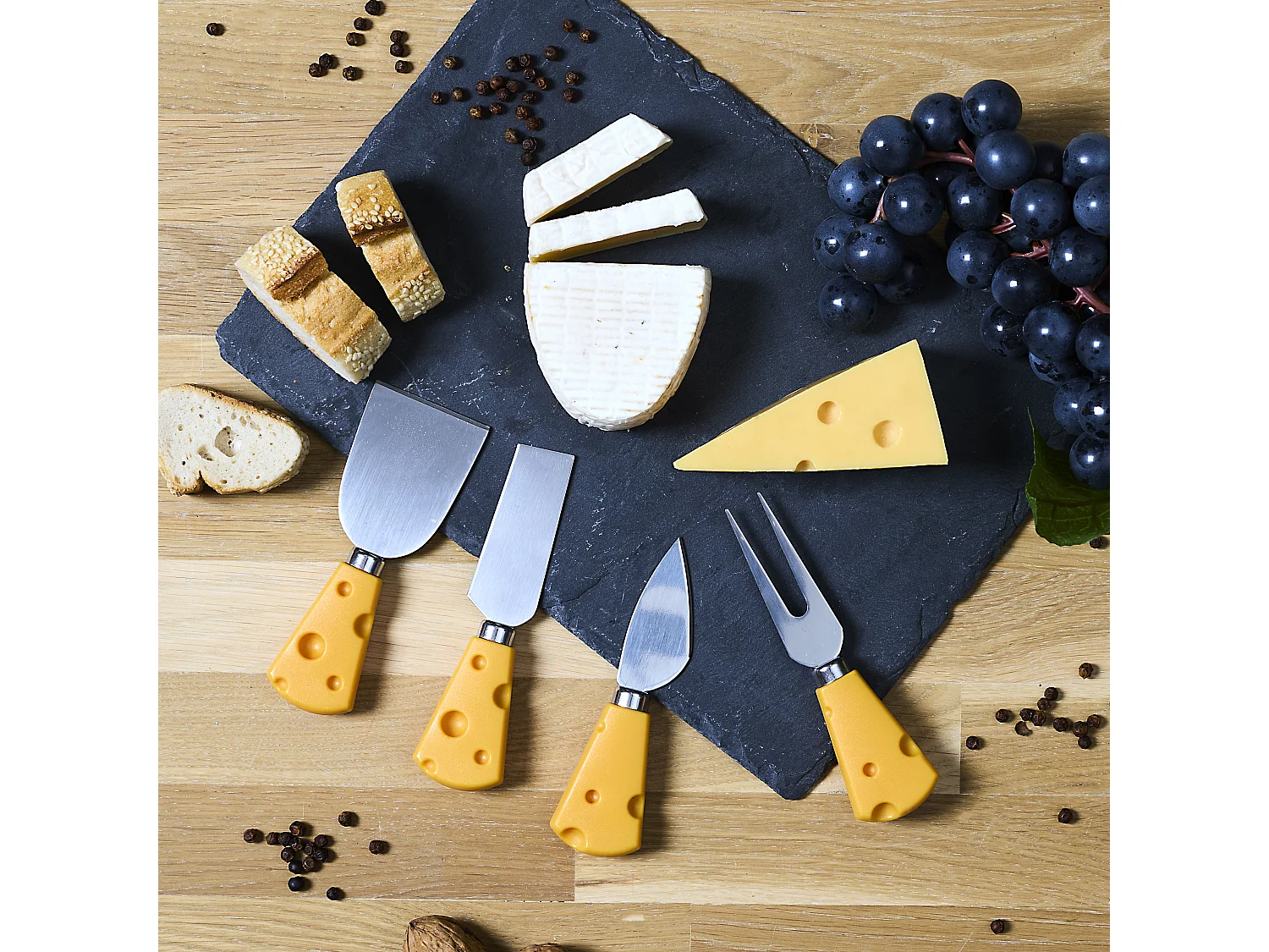 Couteau A Fromage X4 Jaune