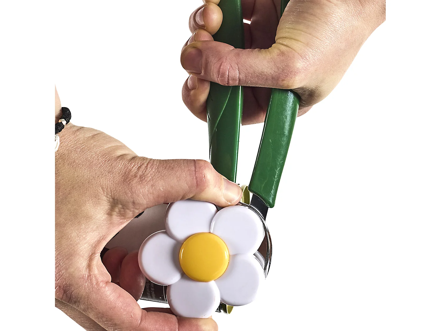 Ouvre Boite Floral Vert, Blanc, Jaune