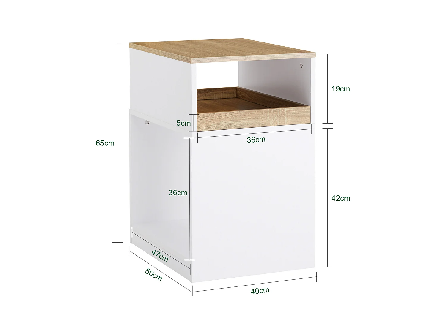 SoBuy Caisson de Bureau Mobile Tiroir Amovible Compartiments Mélaminé Blanc 400x460x860mm