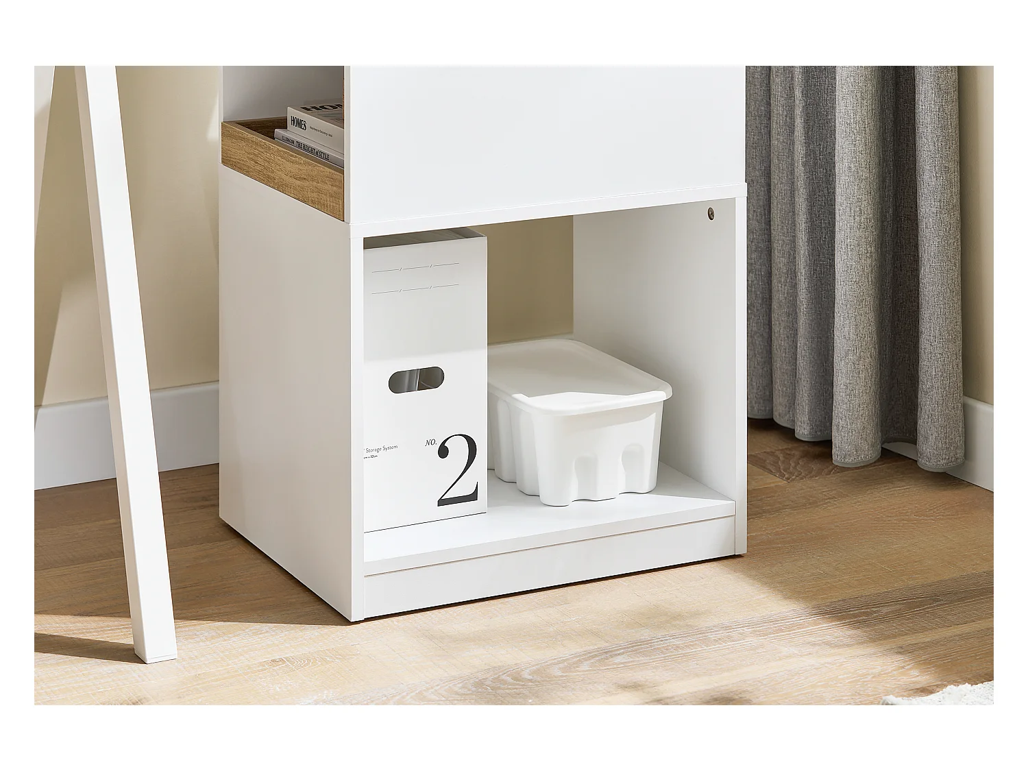 SoBuy Caisson de Bureau Mobile Tiroir Amovible Compartiments Mélaminé Blanc 400x460x860mm