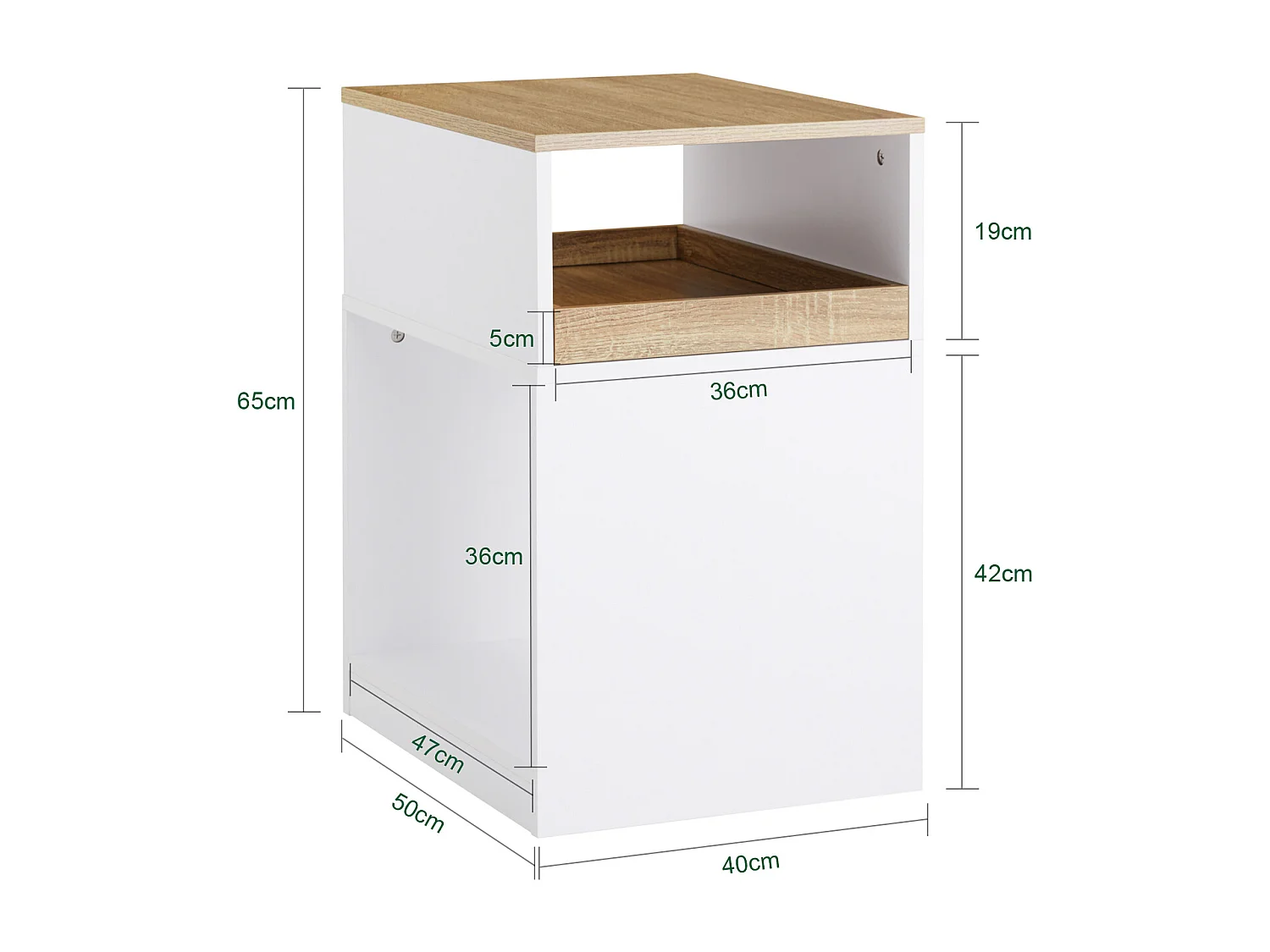 SoBuy Regał biurowy z szufladami biały 80x40x119 cm