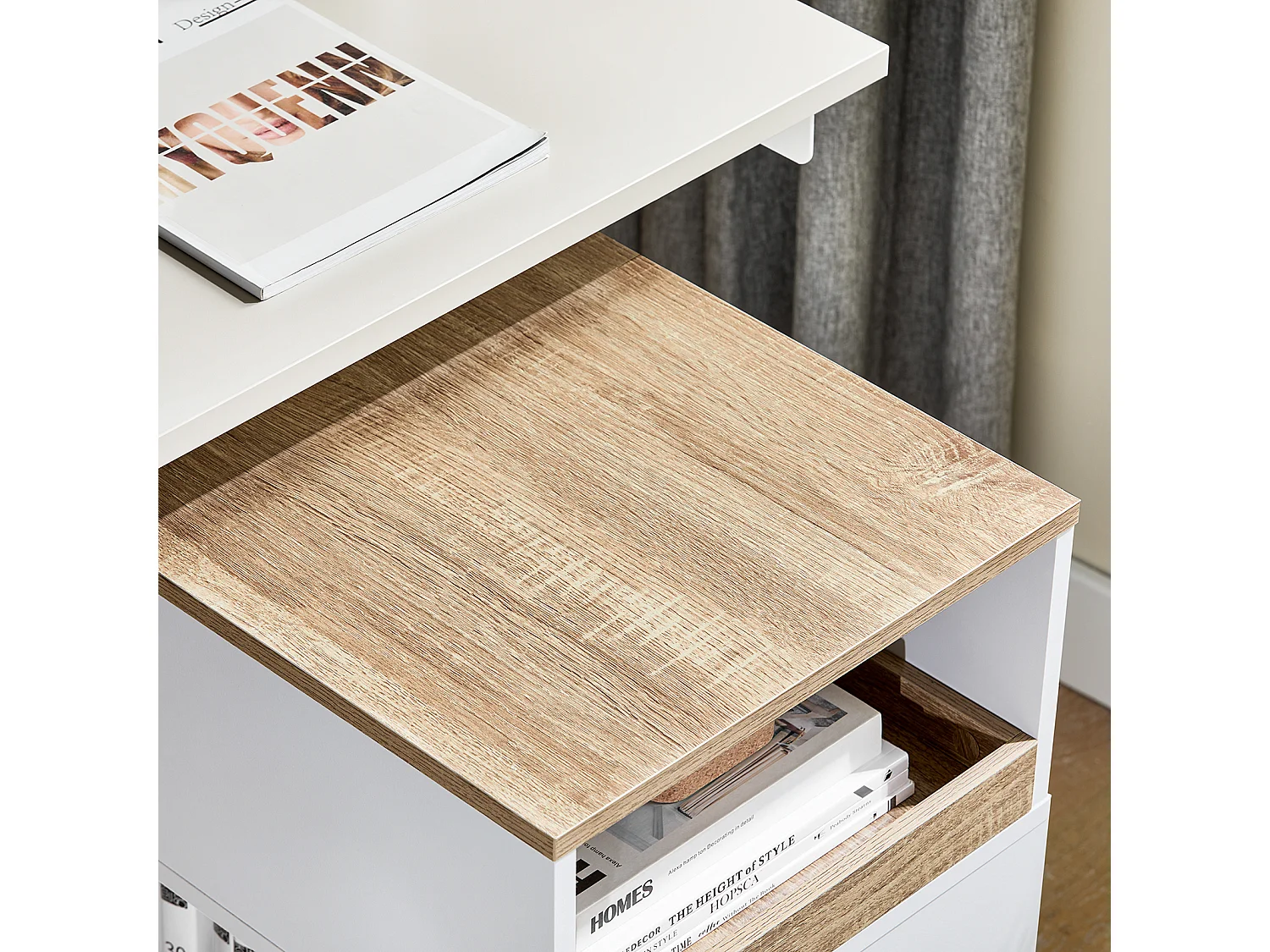 SoBuy Regał biurowy z szufladami biały 80x40x119 cm