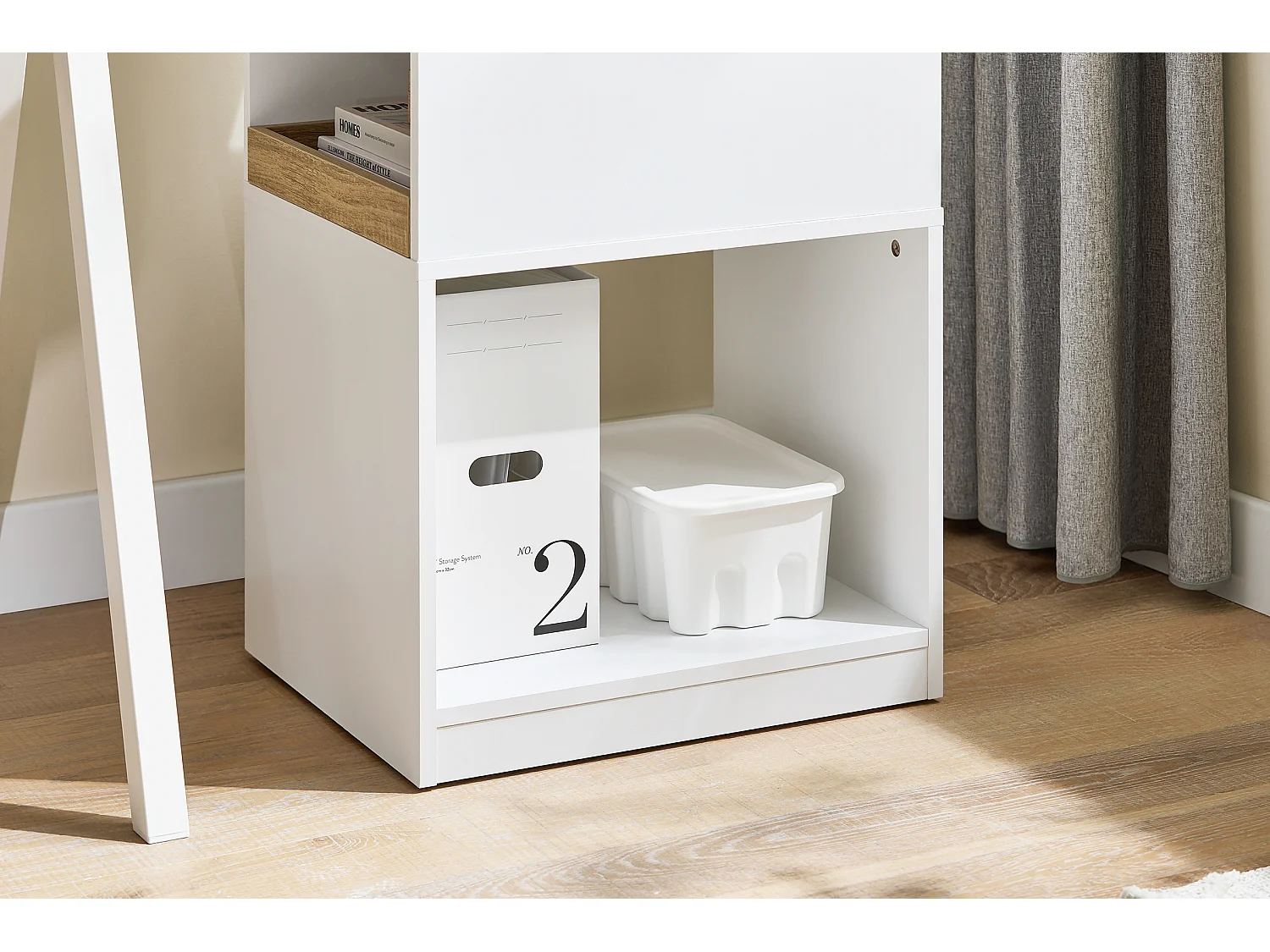 SoBuy Regał biurowy z szufladami biały 80x40x119 cm