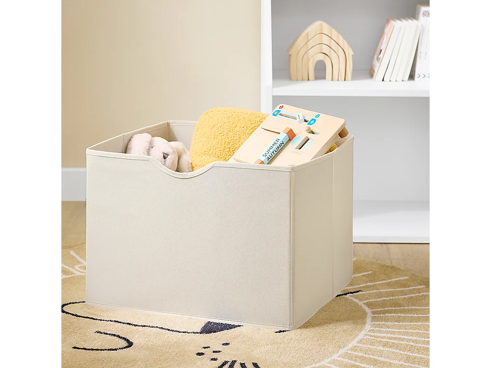 SoBuy Estantería infantil Montessori con 3 estantes y 1 cesta multifuncional para juguetes ahorra espacio Blanco 80x40x80cm