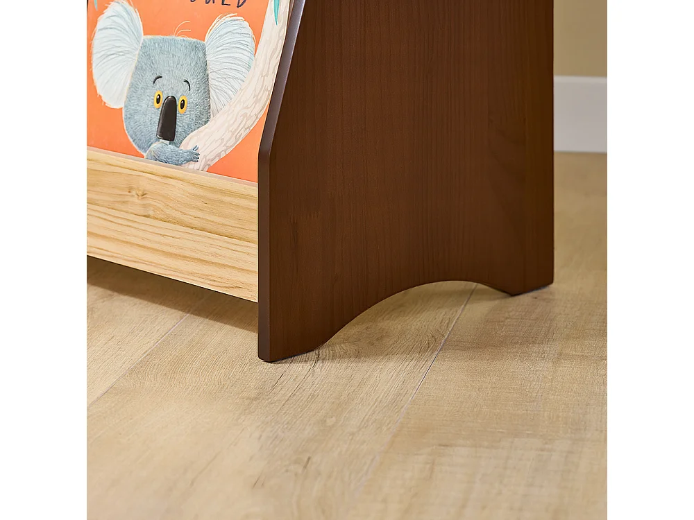 SoBuy Bibliothèque Montessori Enfants 4 compartiments 2 crochets Coffre à jouets Naturel 91x30x89 cm