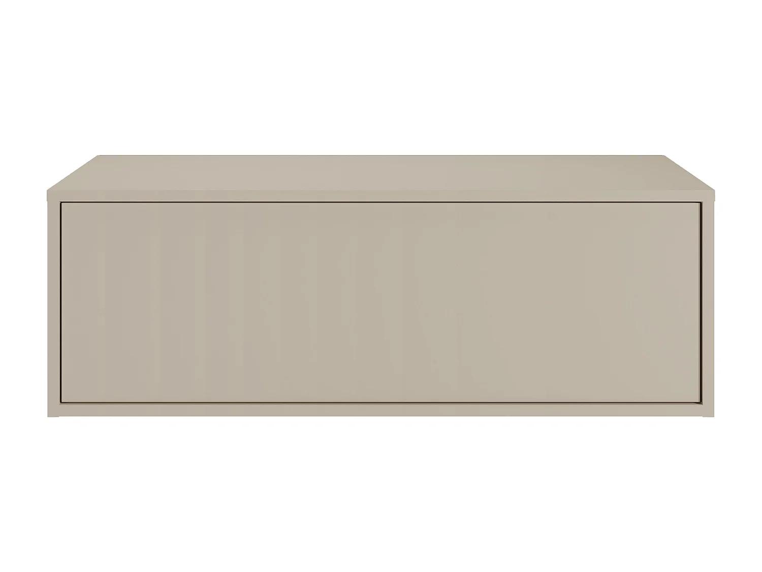 Meuble de salle de bain suspendu beige avec simple vasque ronde - 94 cm - TEANA II