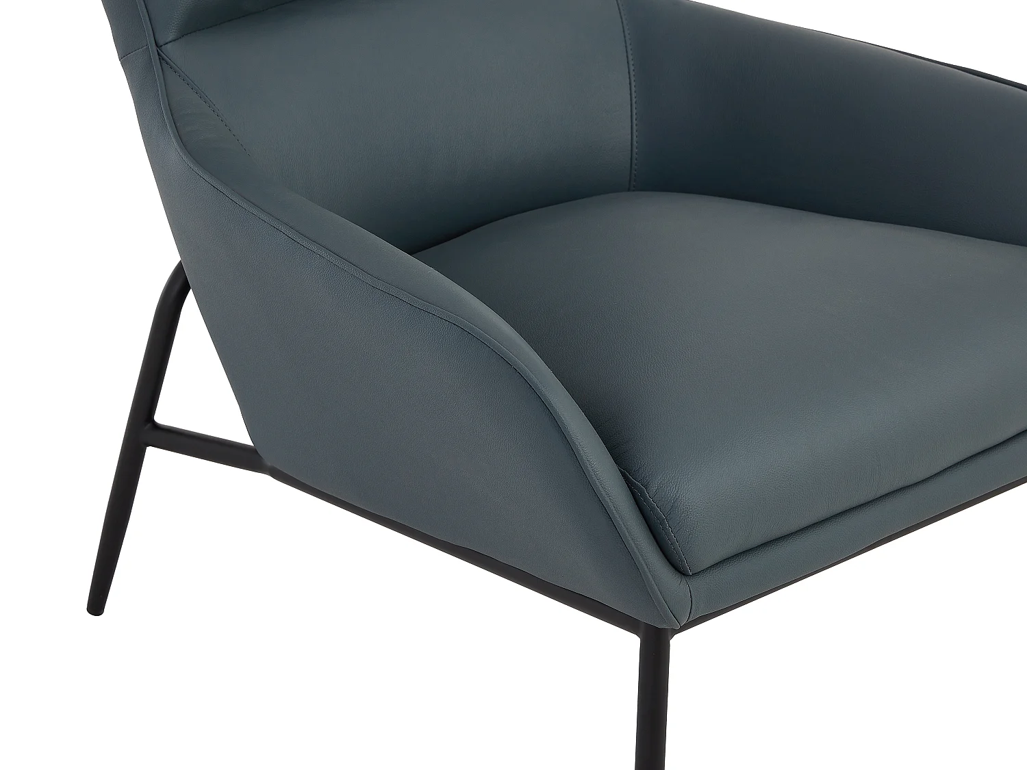 Fauteuil en cuir de buffle gris DINNIA