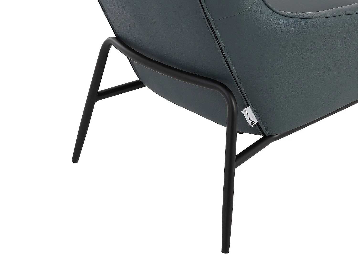 Fauteuil en cuir de buffle gris DINNIA