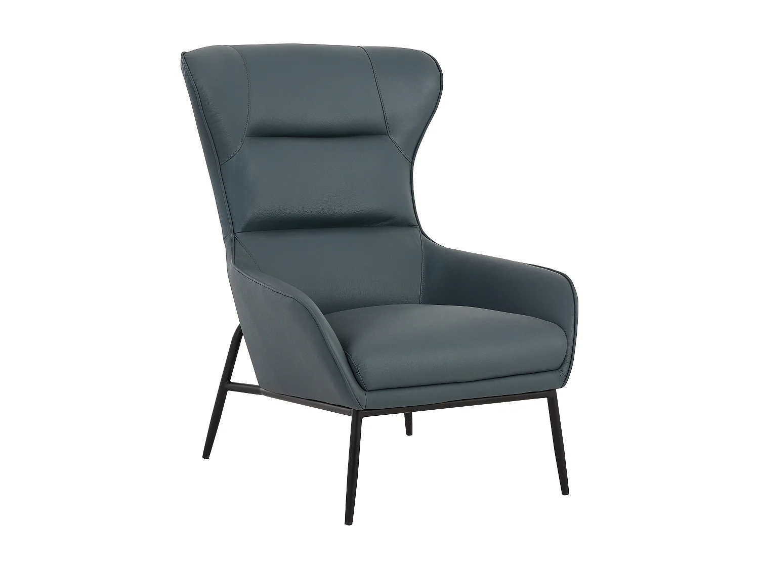Fauteuil en cuir de buffle gris DINNIA