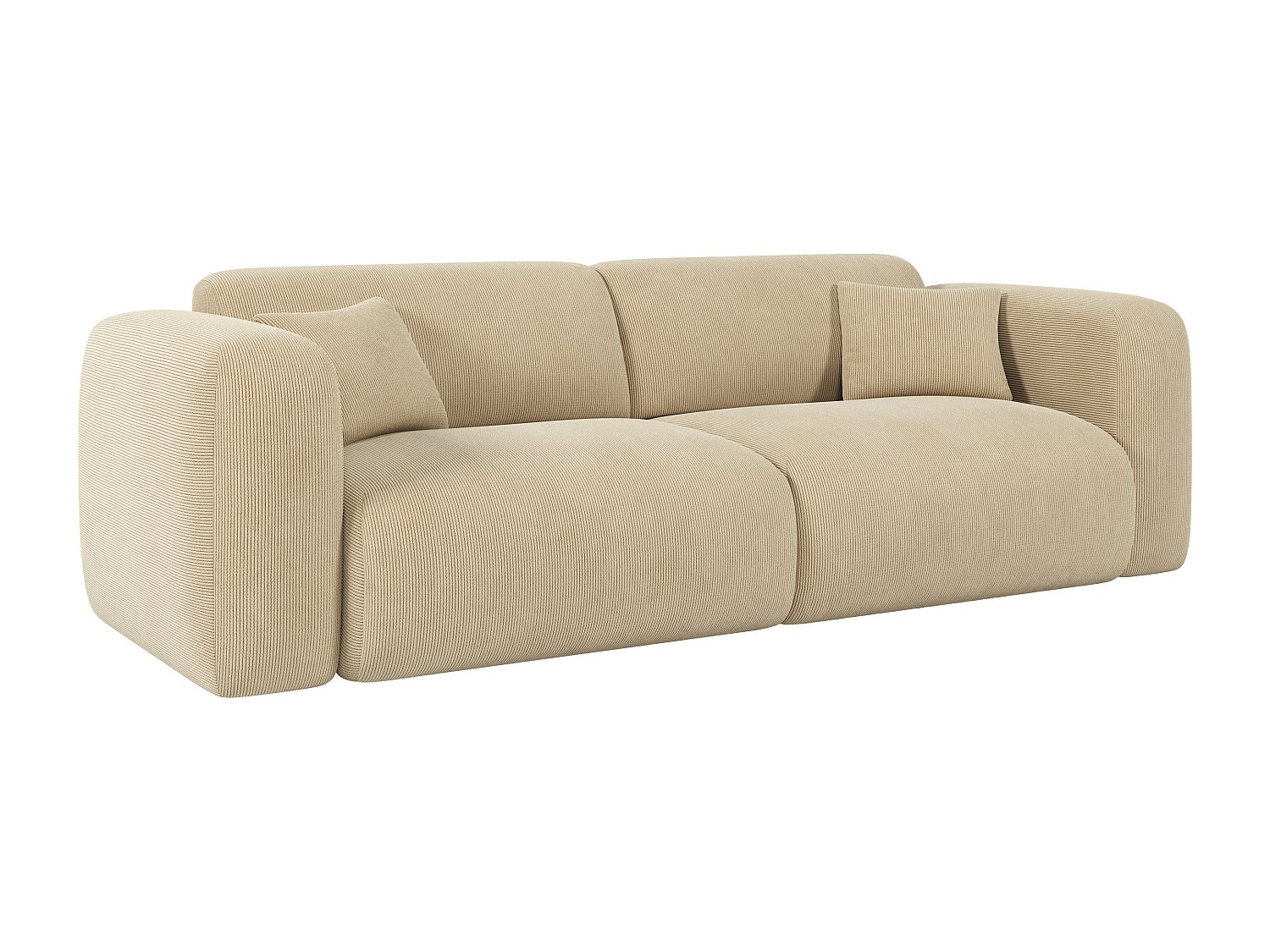 Sofa mit Schlaffunktion 4-Sitzer - Cordvelours, feine Rippung - Beige - POG günstig online kaufen