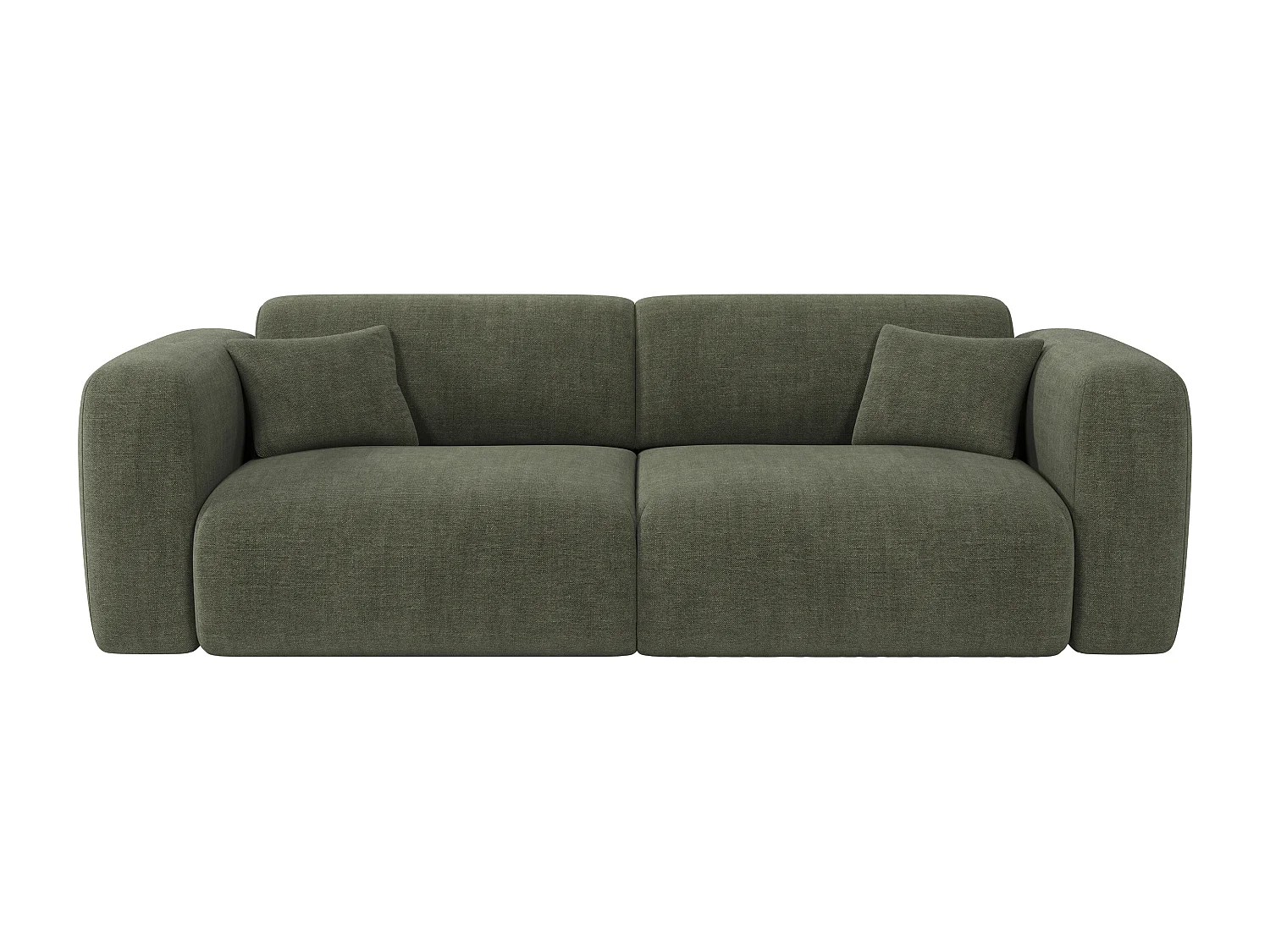 Canapé 4 places convertible en tissu chiné vert POGNI de Maison Céphy