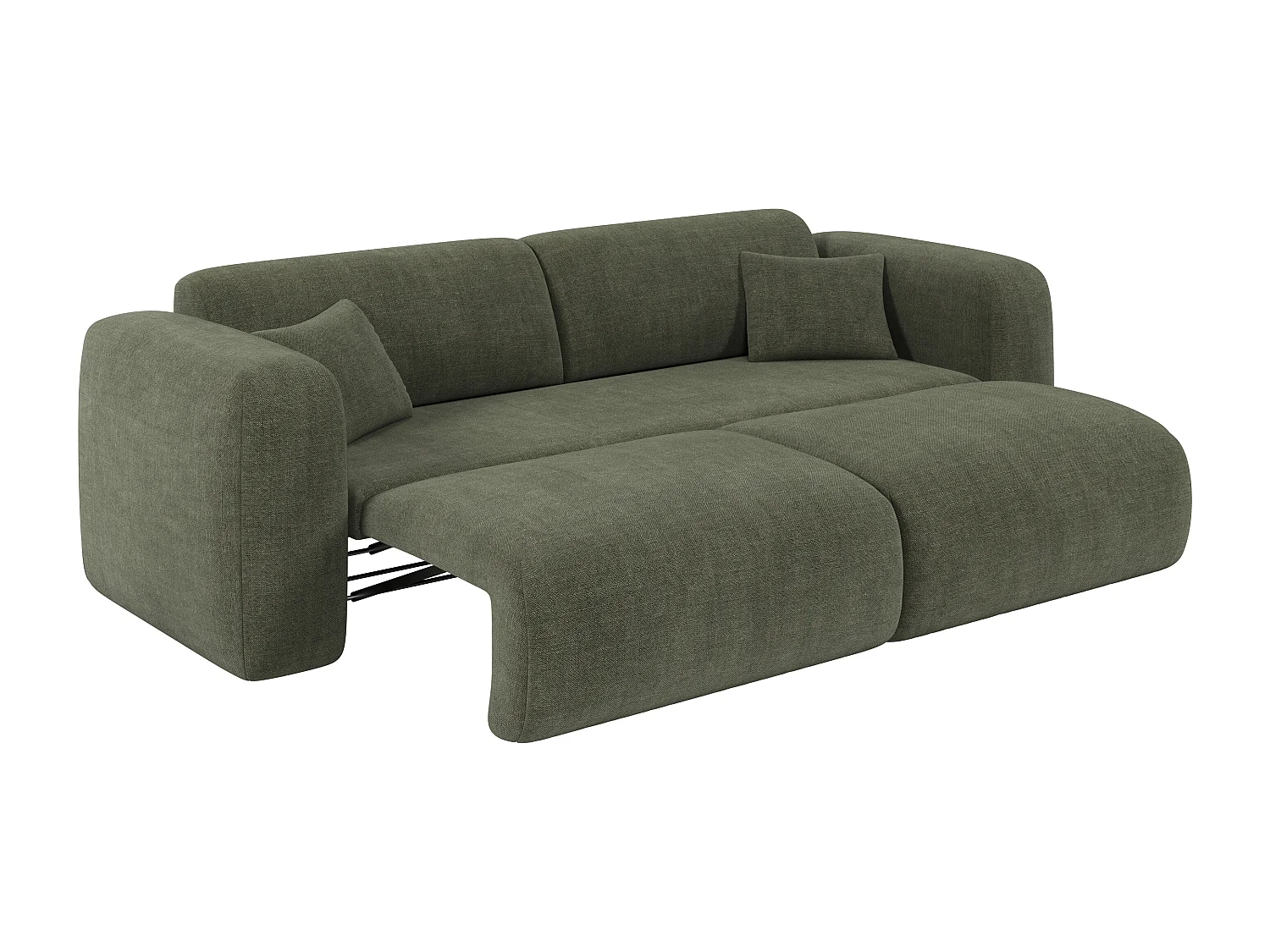 Canapé 4 places convertible en tissu chiné vert POGNI de Maison Céphy